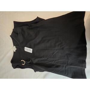 del RA Black Sleeveless Top with Decorative Ring Detail Size XL
